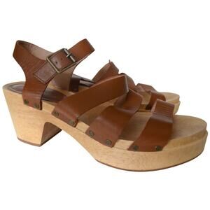 Madewell Brown Leather Sigrid Clog Sandal Size 10